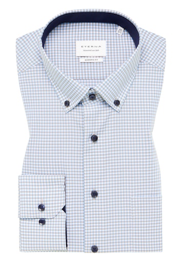 Hemden lange mouw blauw ETERNA