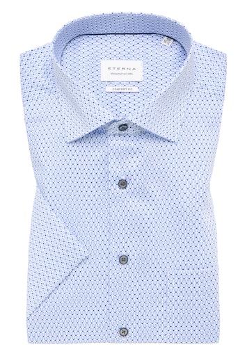 Hemden korte mouw blauw ETERNA