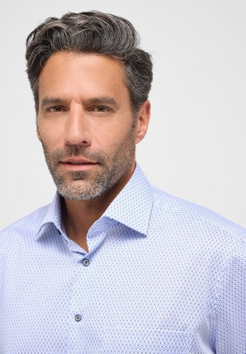 Hemden korte mouw blauw ETERNA