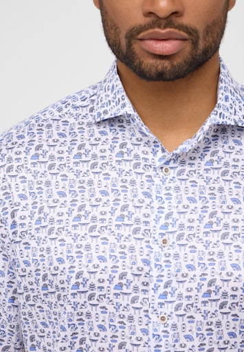 Hemden korte mouw blauw ETERNA