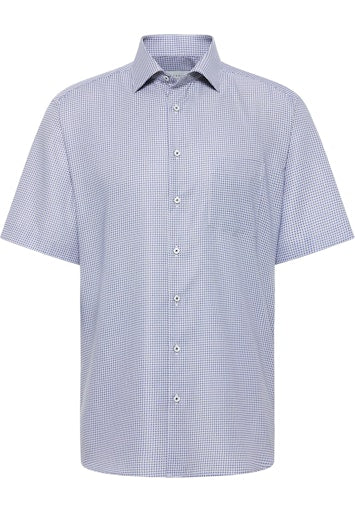 Hemden korte mouw blauw ETERNA