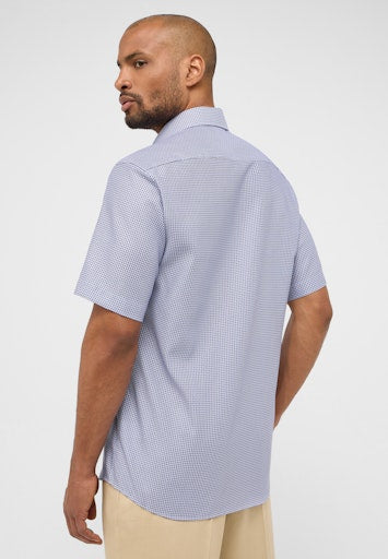 Hemden korte mouw blauw ETERNA