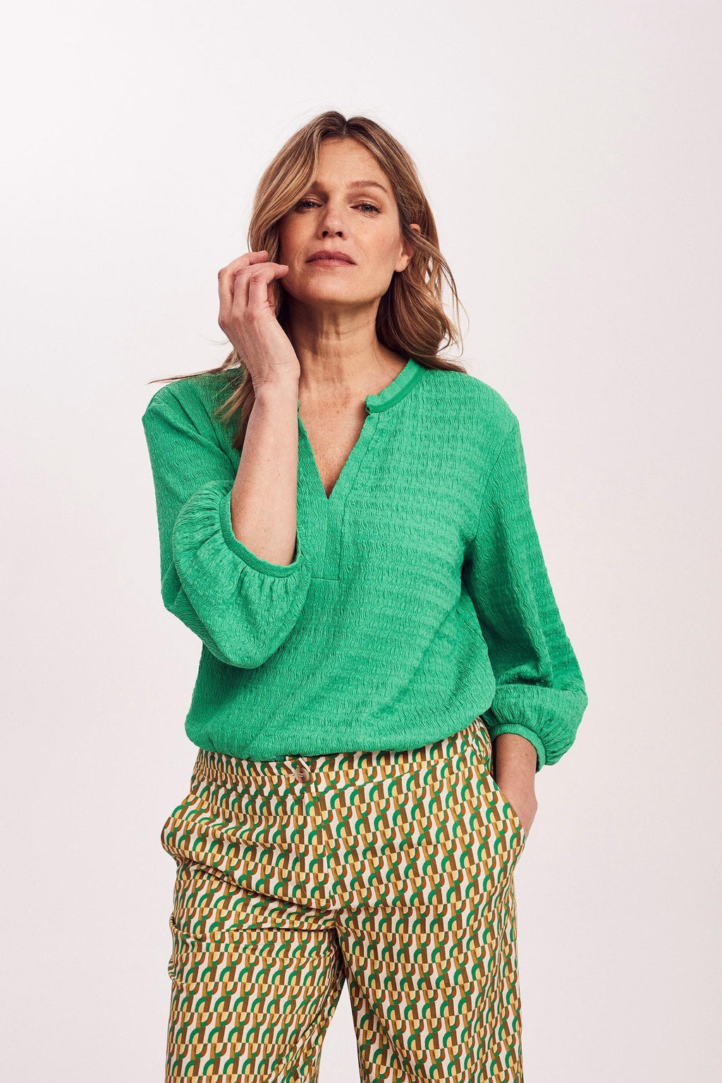 Blouses lange mouw groen Mayerline