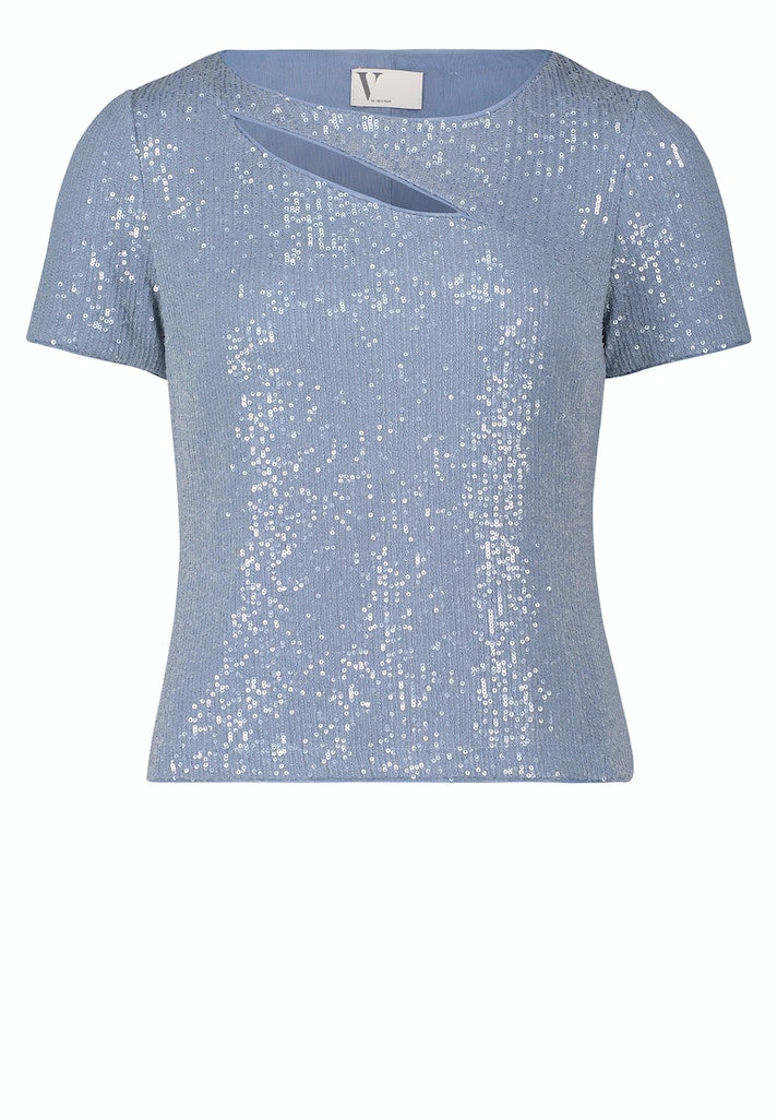 Blouses korte mouw blauw Vera Mont