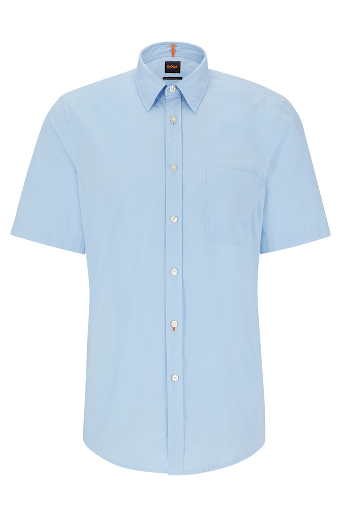 Hemden korte mouw blauw Boss Men Black