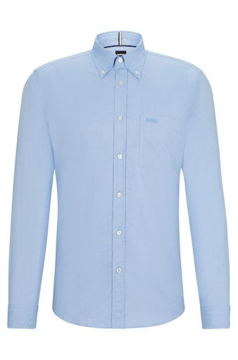 Hemden lange mouw blauw Boss Men Black