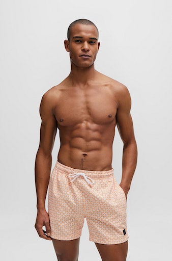 Zwembroeken oranje Boss Men Black