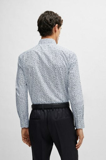 Hemden lange mouw blauw Boss Men Black