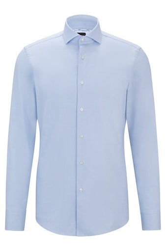 Hemden lange mouw blauw Boss Men Black