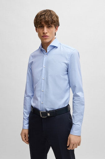 Hemden lange mouw blauw Boss Men Black
