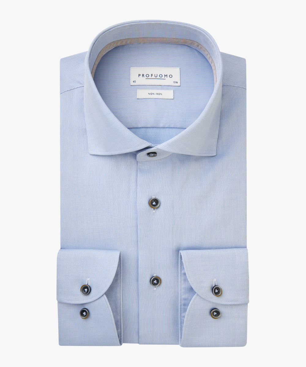 Hemden lange mouw blauw Profuomo