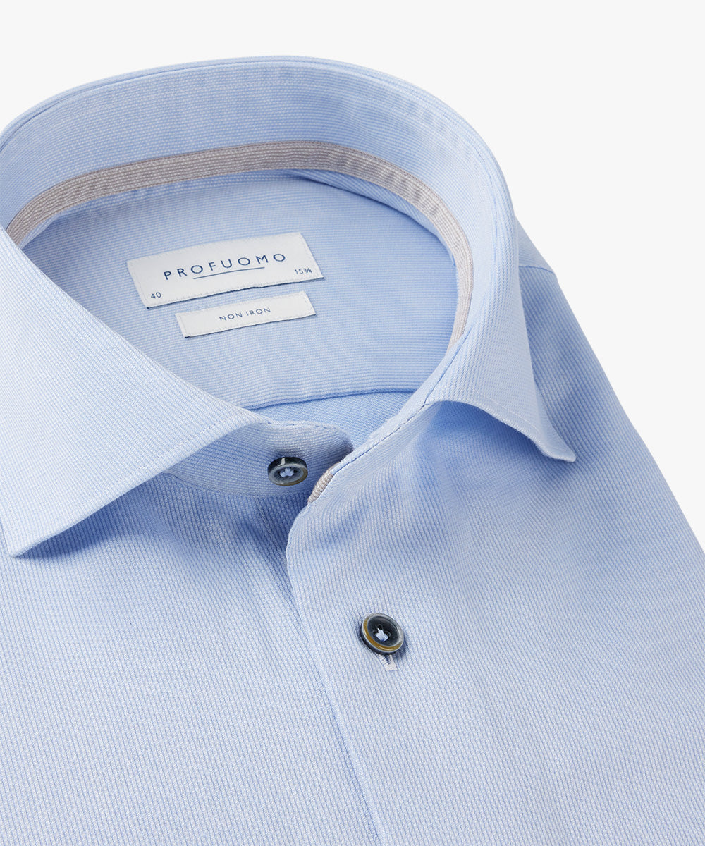 Hemden lange mouw blauw Profuomo