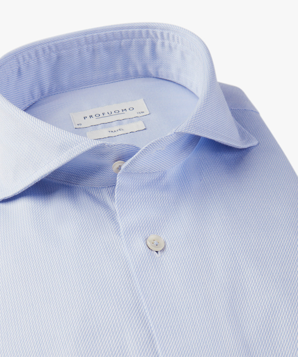 Hemden lange mouw blauw Profuomo