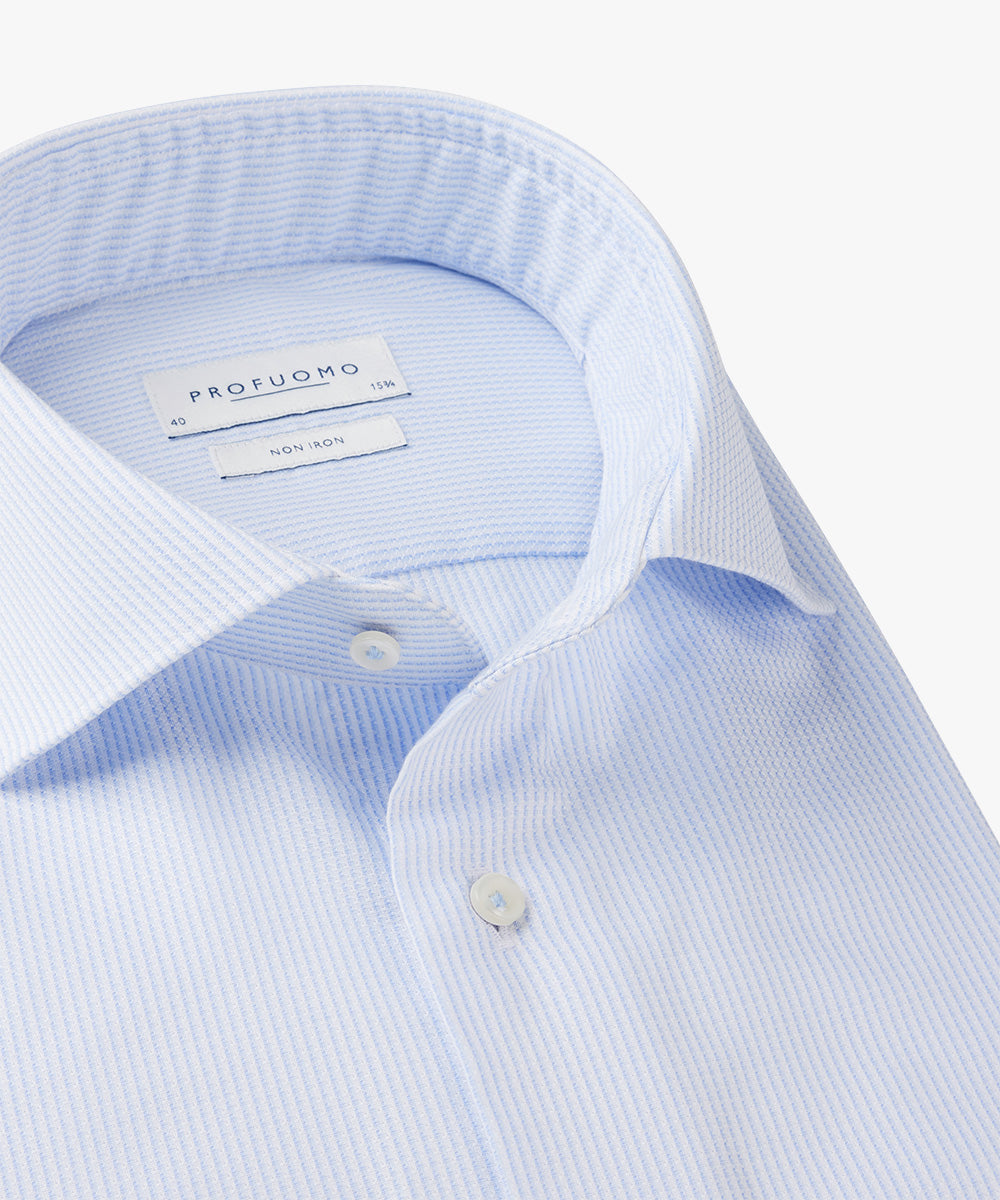 Hemden lange mouw blauw Profuomo