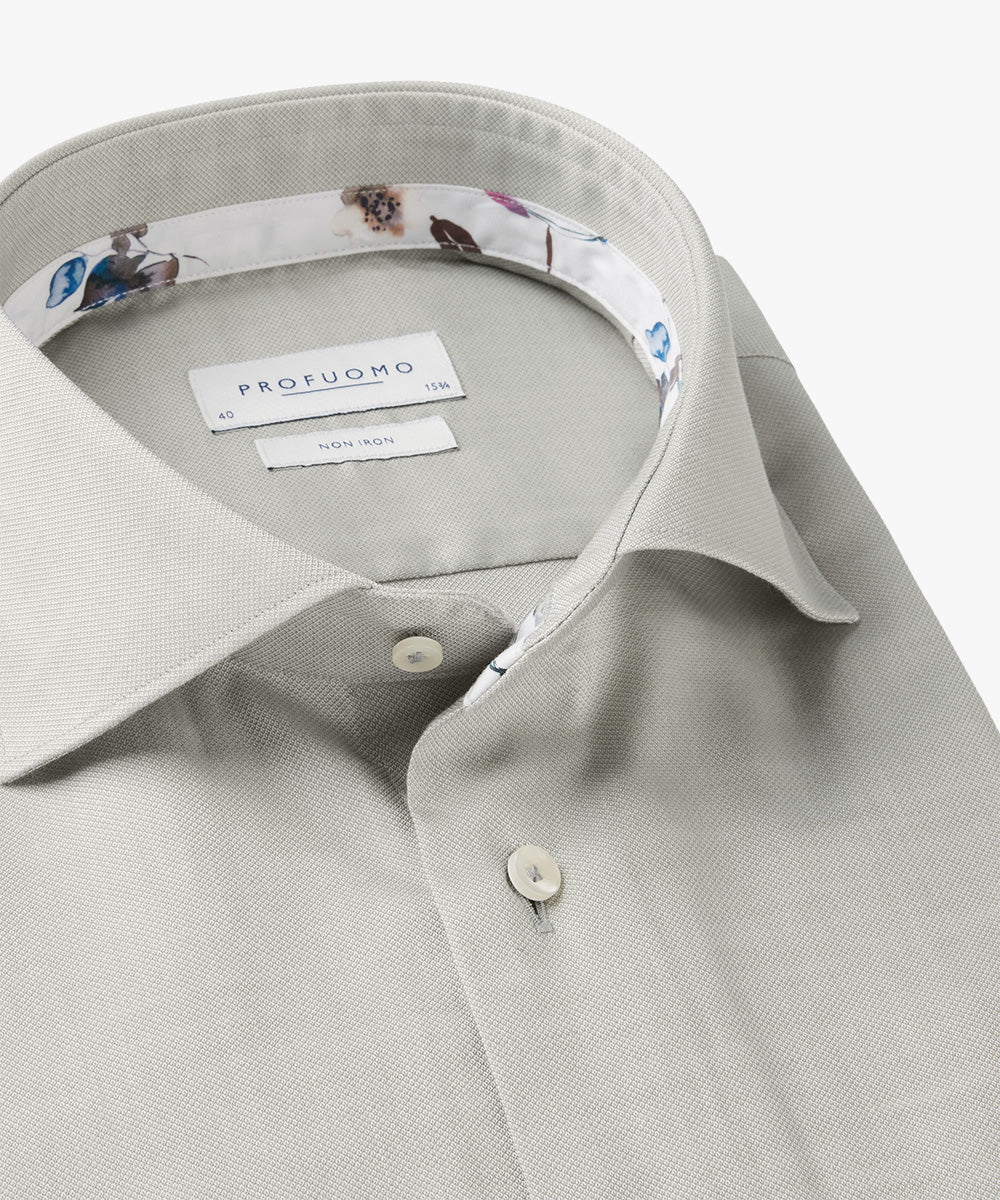 Hemden lange mouw groen Profuomo