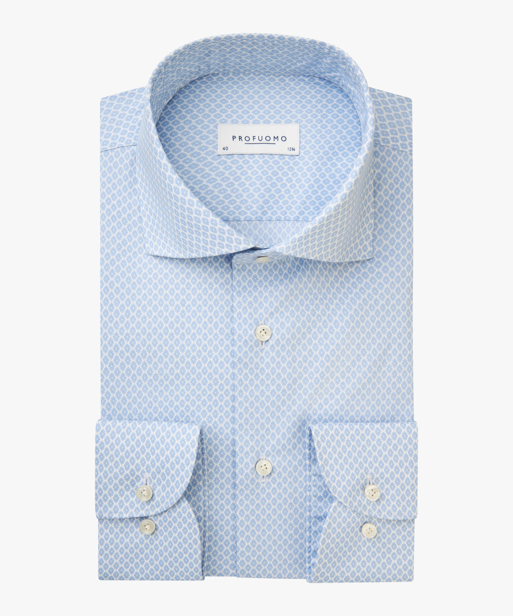 Hemden lange mouw blauw Profuomo