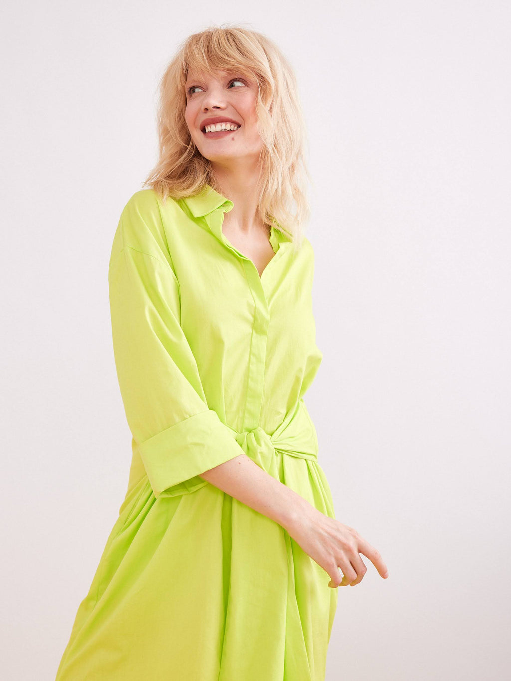 Jurken lange mouw groen Her.