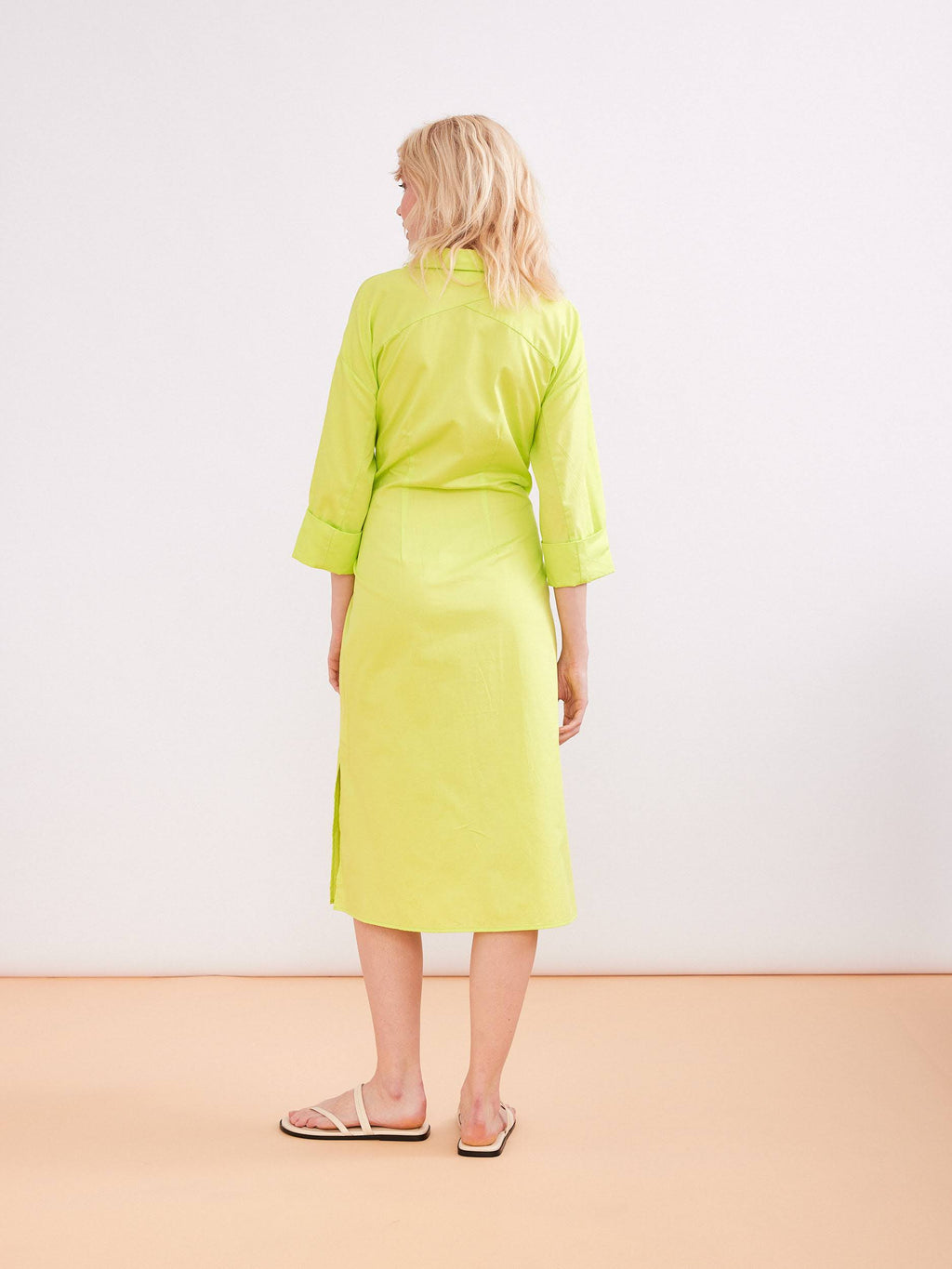 Jurken lange mouw groen Her.