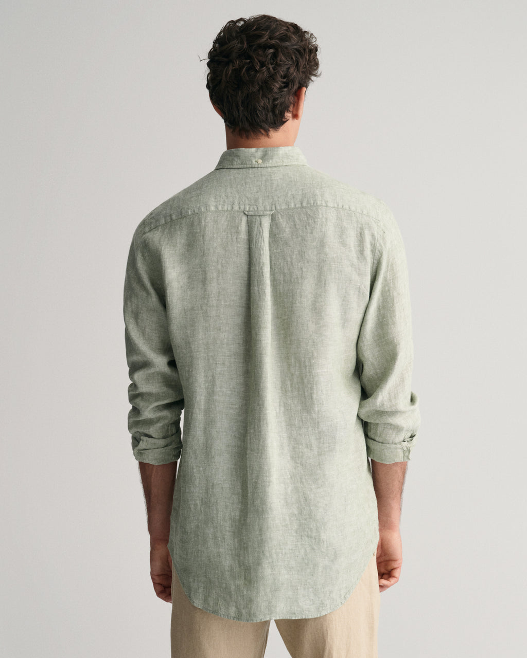 Hemden lange mouw groen GANT