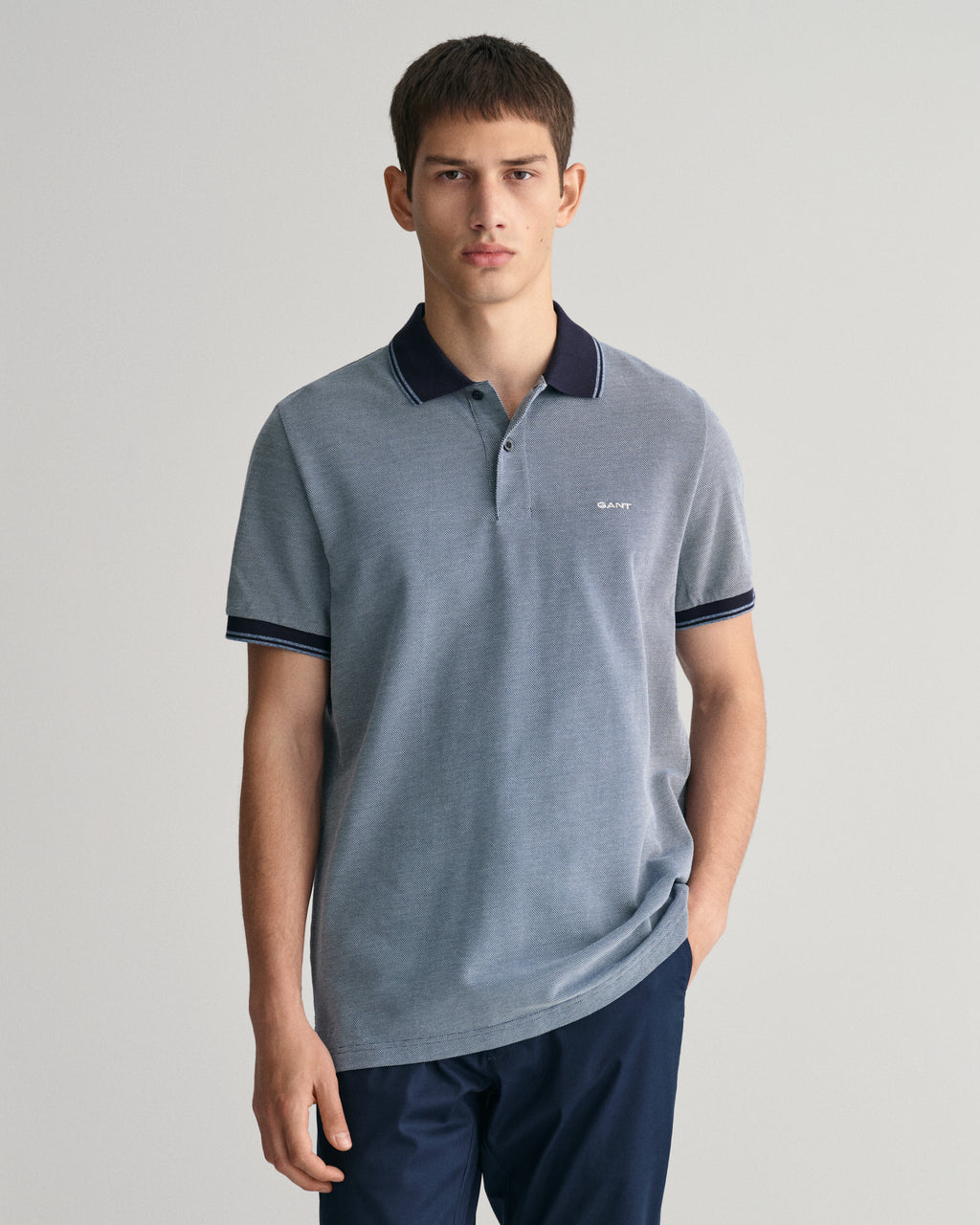 Polo's korte mouw blauw GANT