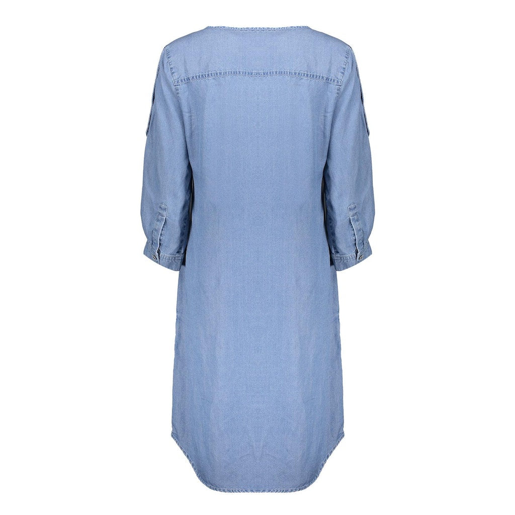 Jurken lange mouw blauw Geisha