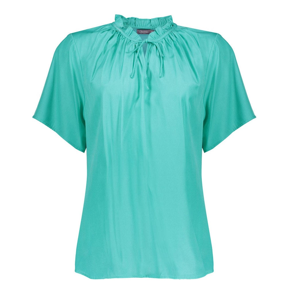Blouses korte mouw blauw Geisha