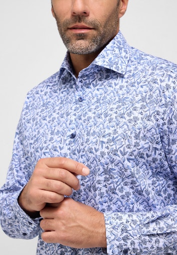 Hemden lange mouw blauw ETERNA