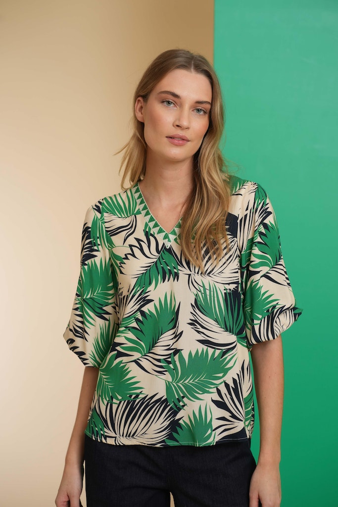 Blouses korte mouw multicolor Geisha