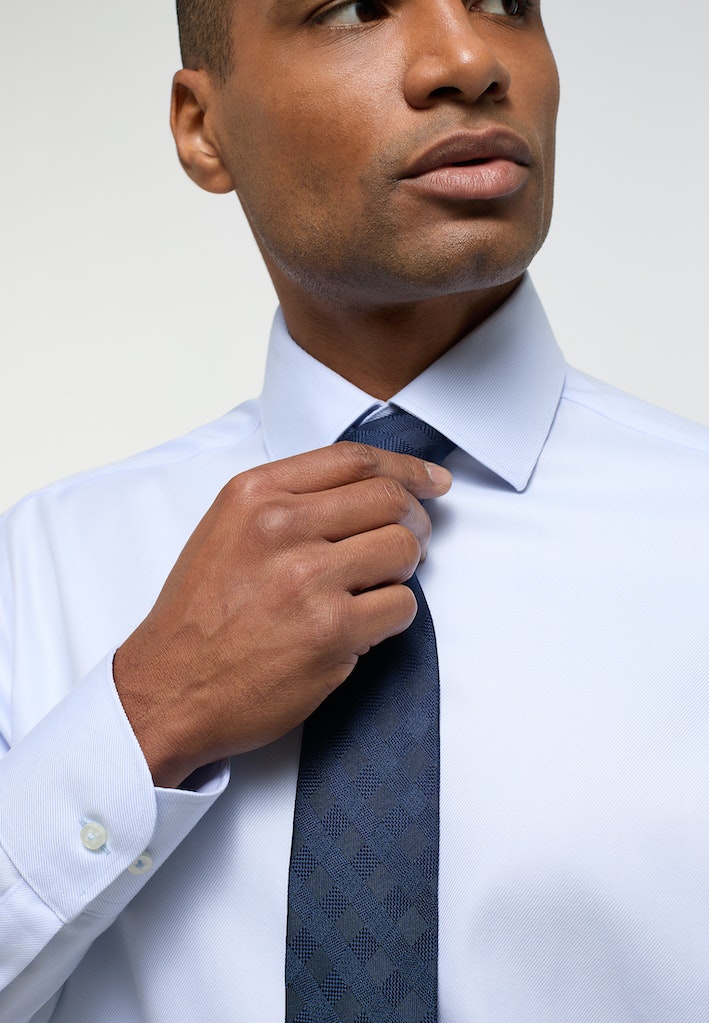 Hemden lange mouw blauw ETERNA