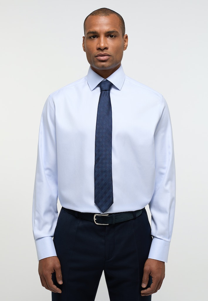 Hemden lange mouw blauw ETERNA