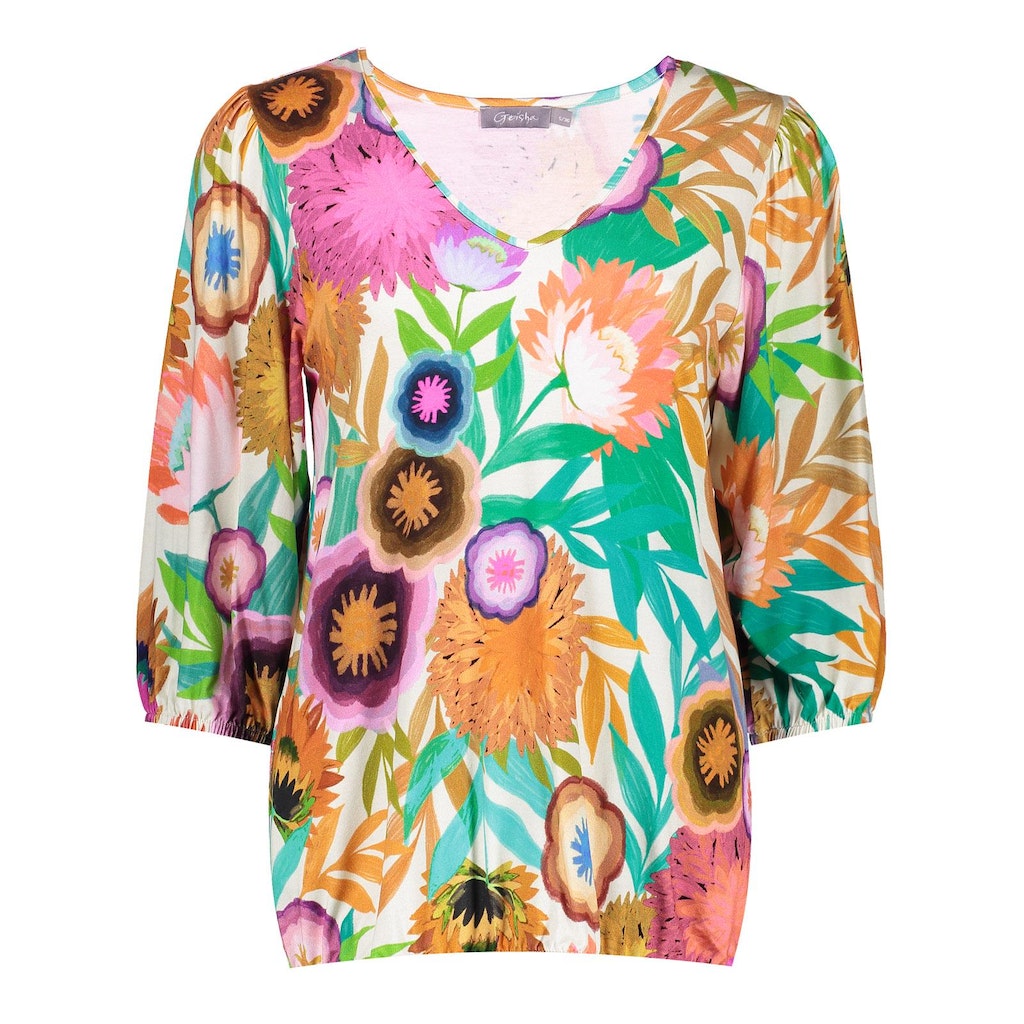 Blouses korte mouw multicolor Geisha