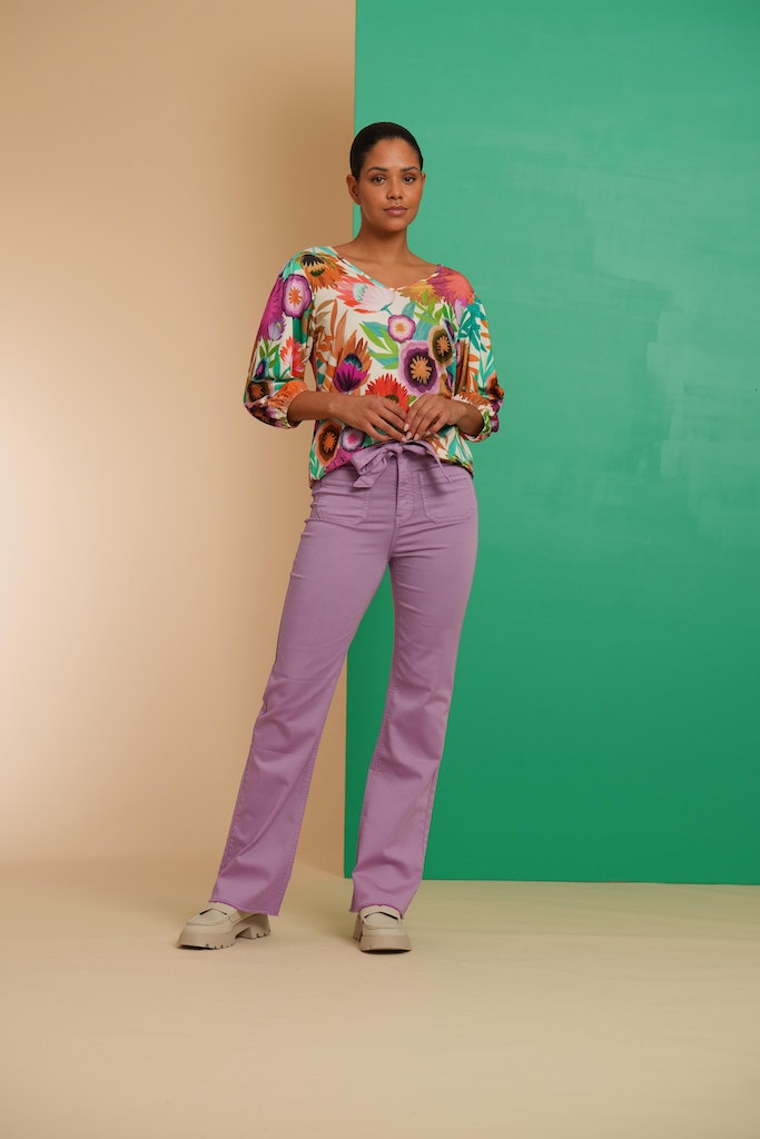 Blouses korte mouw multicolor Geisha