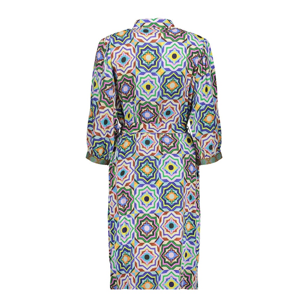 Jurken lange mouw blauw Geisha