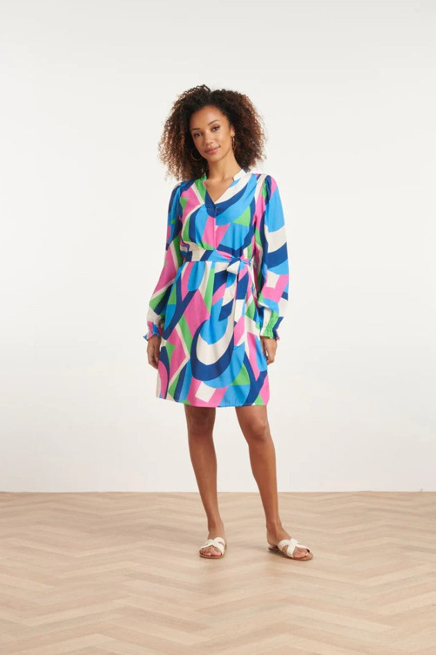 Jurken lange mouw multicolor Smashed Lemon