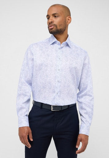 Hemden lange mouw blauw ETERNA