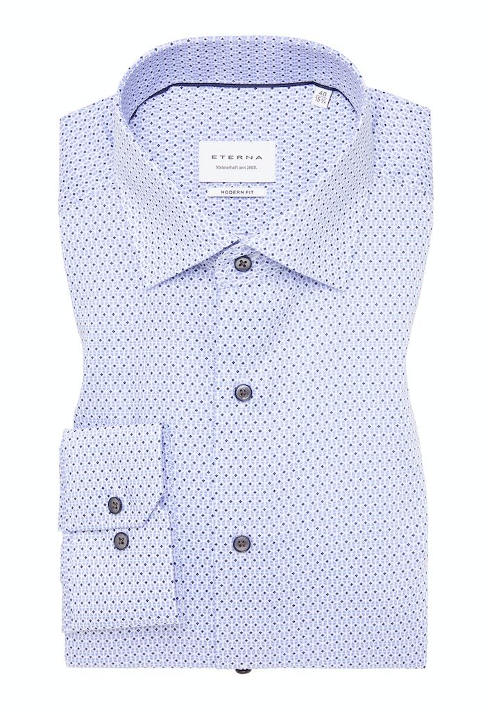 Hemden lange mouw blauw ETERNA