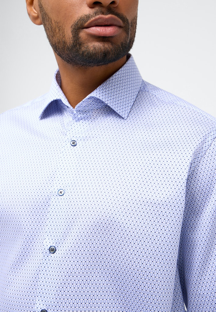 Hemden lange mouw blauw ETERNA