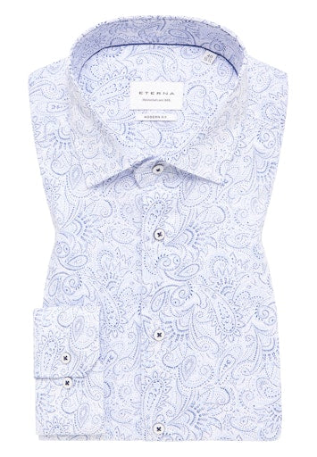 Hemden lange mouw blauw ETERNA