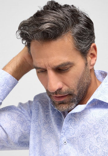 Hemden lange mouw blauw ETERNA