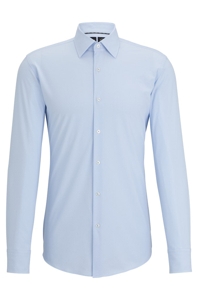 Hemden lange mouw blauw Boss Men Black