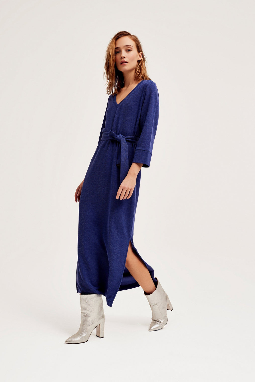 Jurken lange mouw blauw CKS