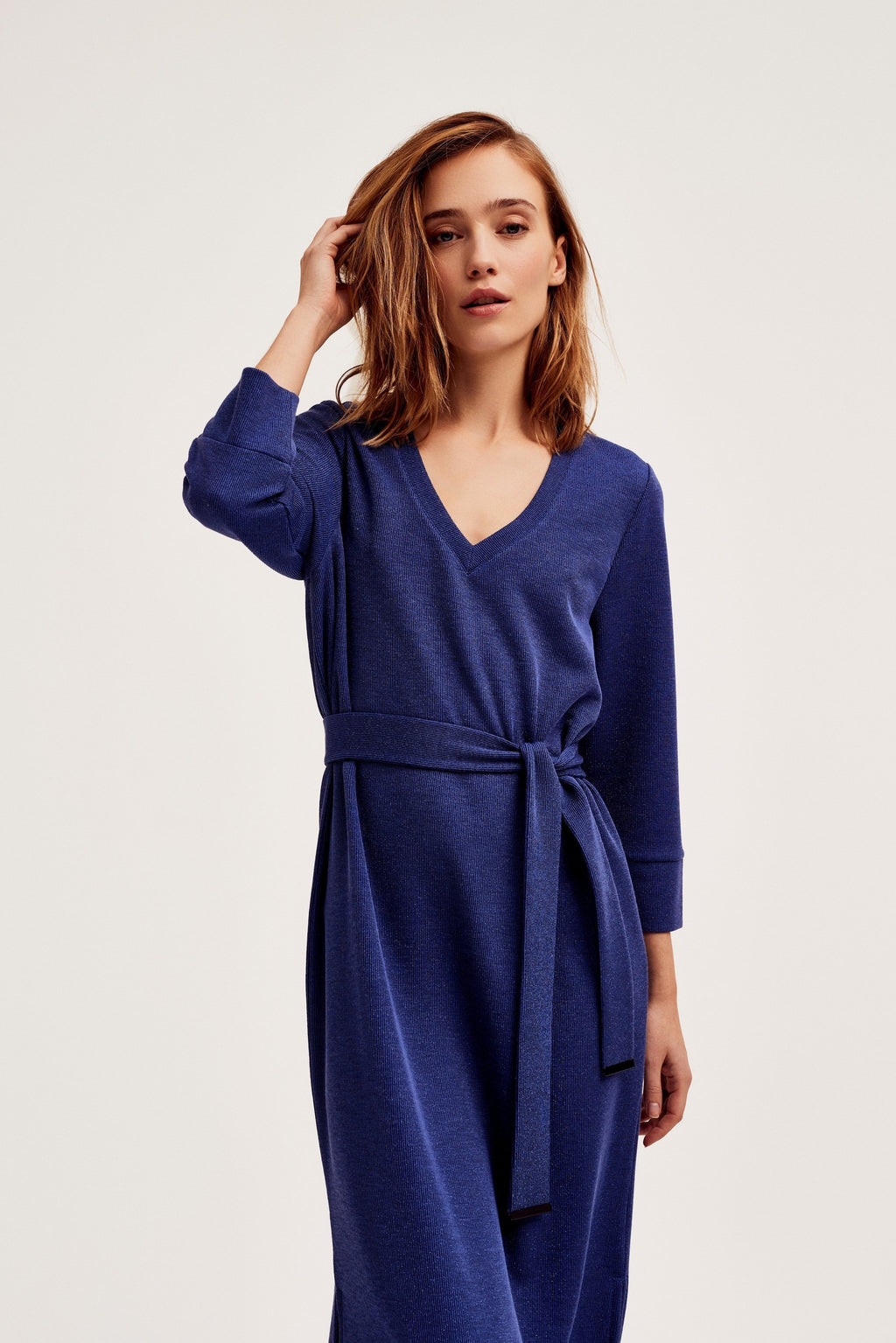 Jurken lange mouw blauw CKS