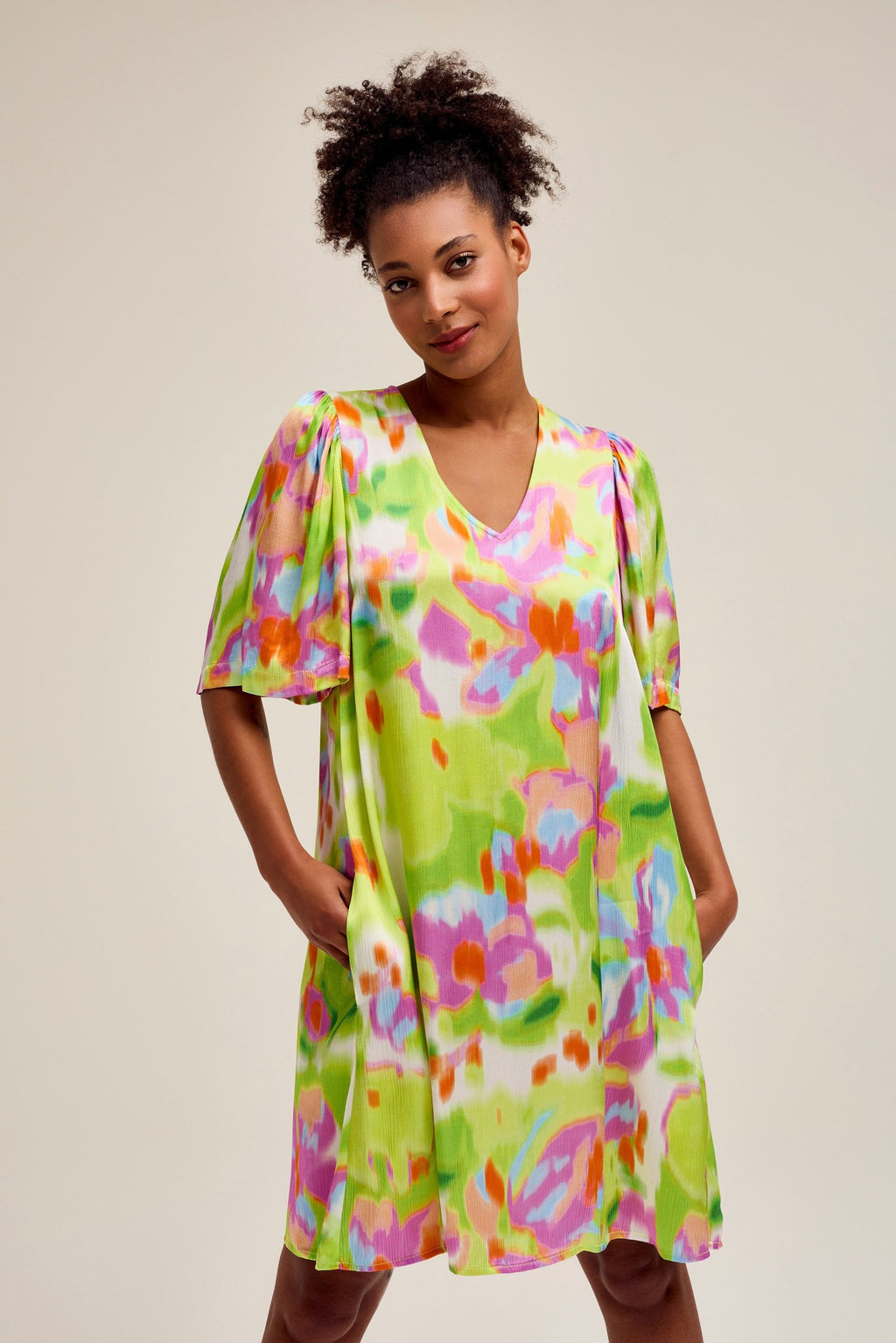 Jurken korte mouw multicolor CKS