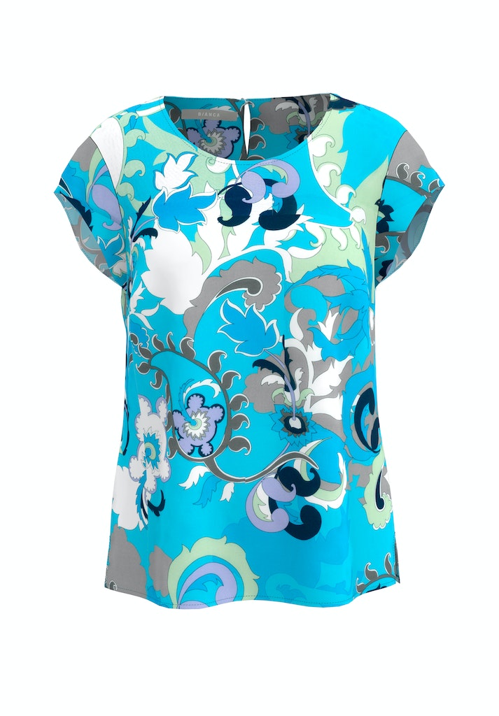 Blouses korte mouw blauw Bianca