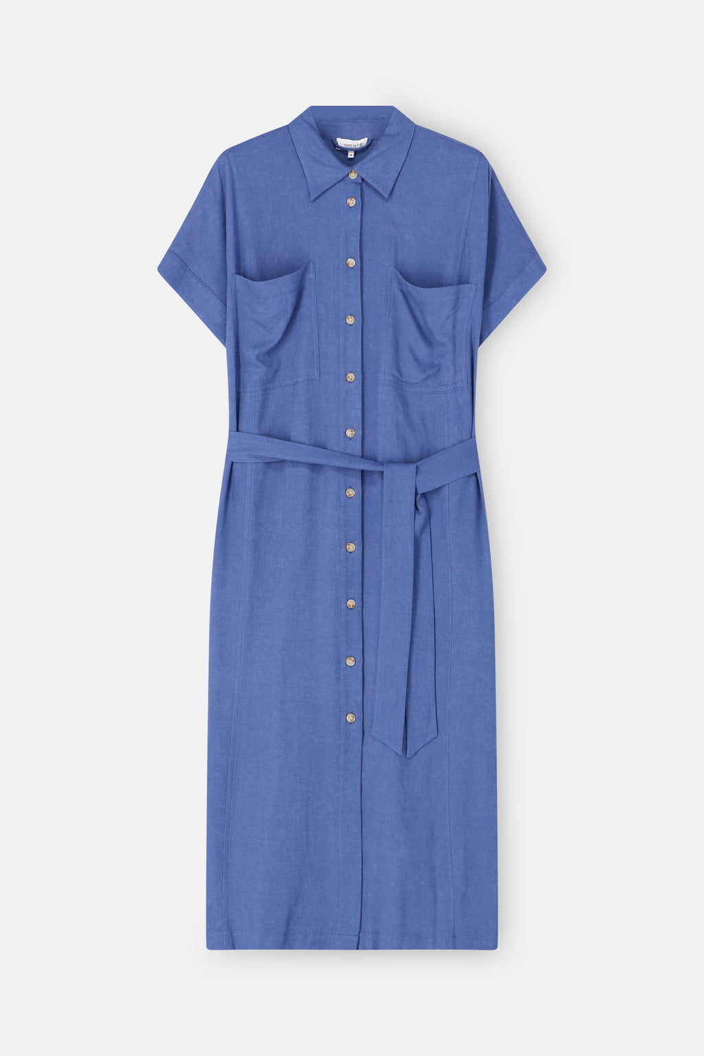 Jurken korte mouw blauw Terre Bleue