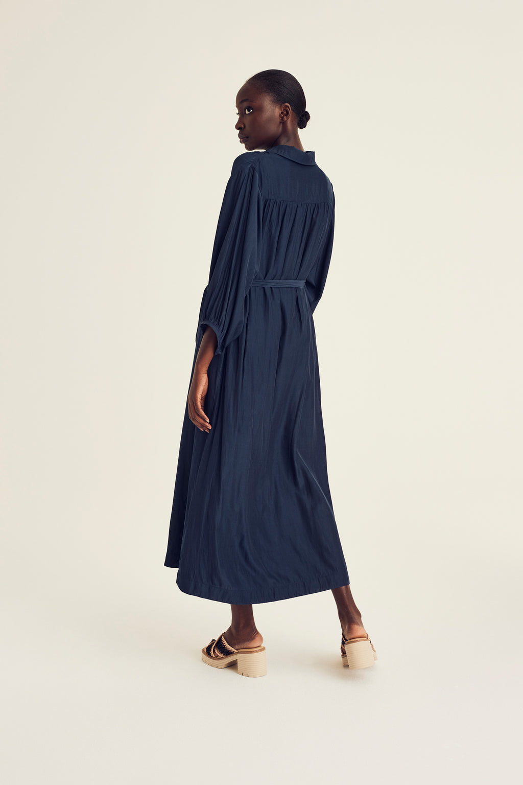 Jurken lange mouw navy Terre Bleue