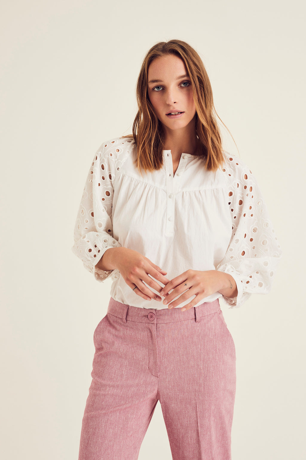 Blouses lange mouw wit Terre Bleue