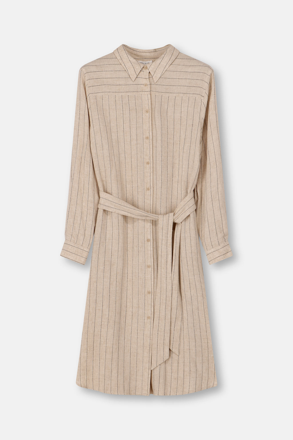 Jurken lange mouw beige Terre Bleue