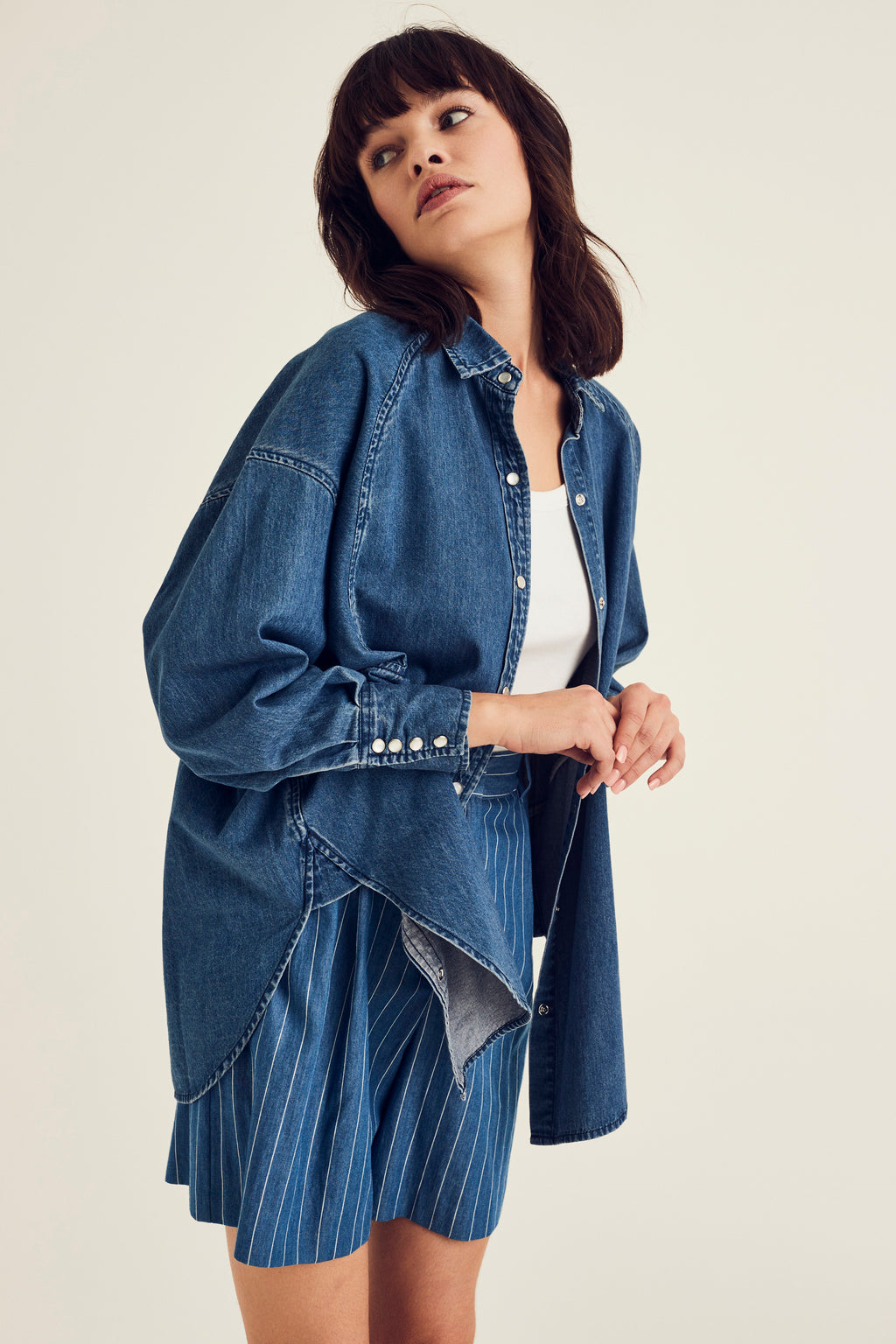 Blouses lange mouw blauw Terre Bleue