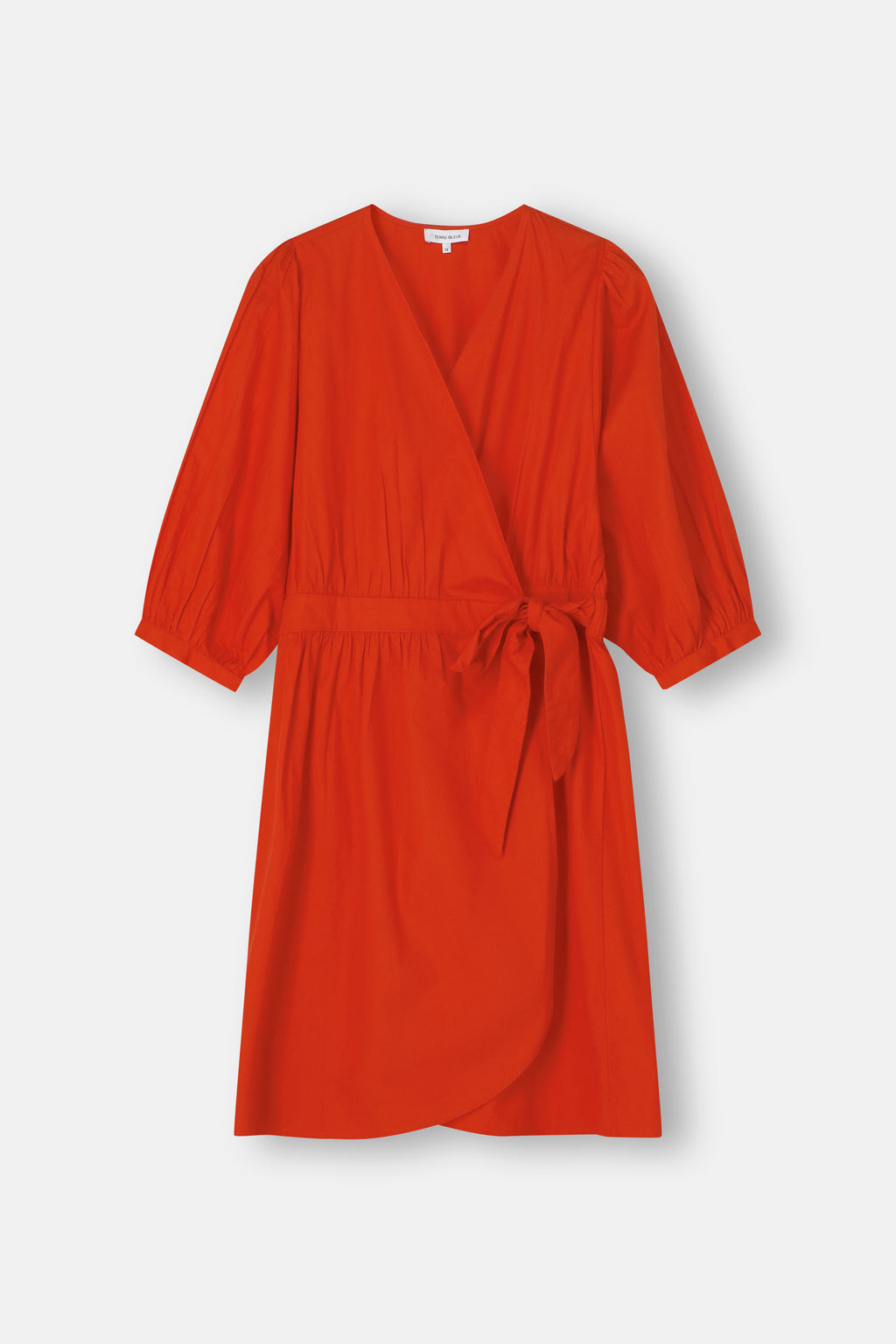 Jurken lange mouw rood Terre Bleue
